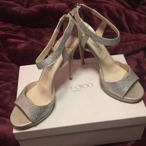 Jimmy Choo Lancer Suede Shimmer w/crystals